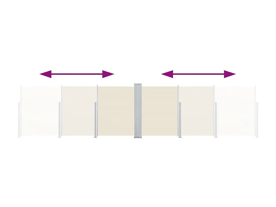 Uitschuifbare zijluifel crème 120 x 1000 cm