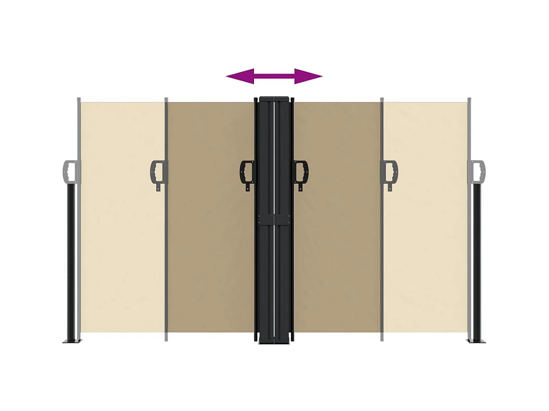 Auvent latéral rétractable beige 140x1000 cm