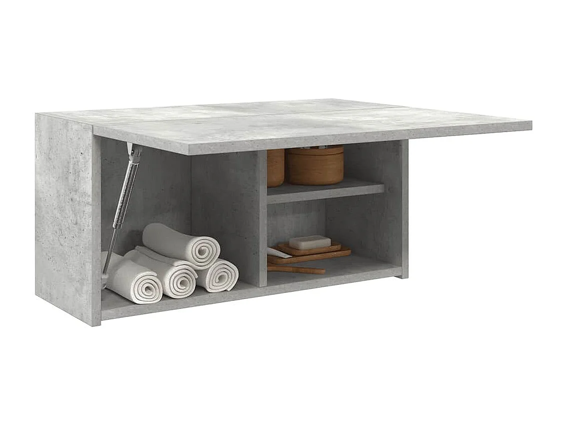 Armoire murale de bain gris béton 60x25x30 cm bois d'ingénierie