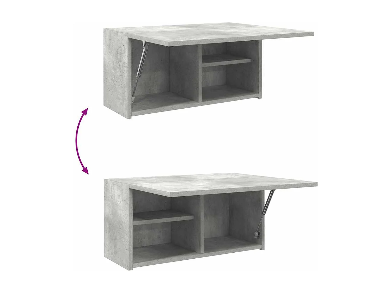 Armoire murale de bain gris béton 60x25x30 cm bois d'ingénierie