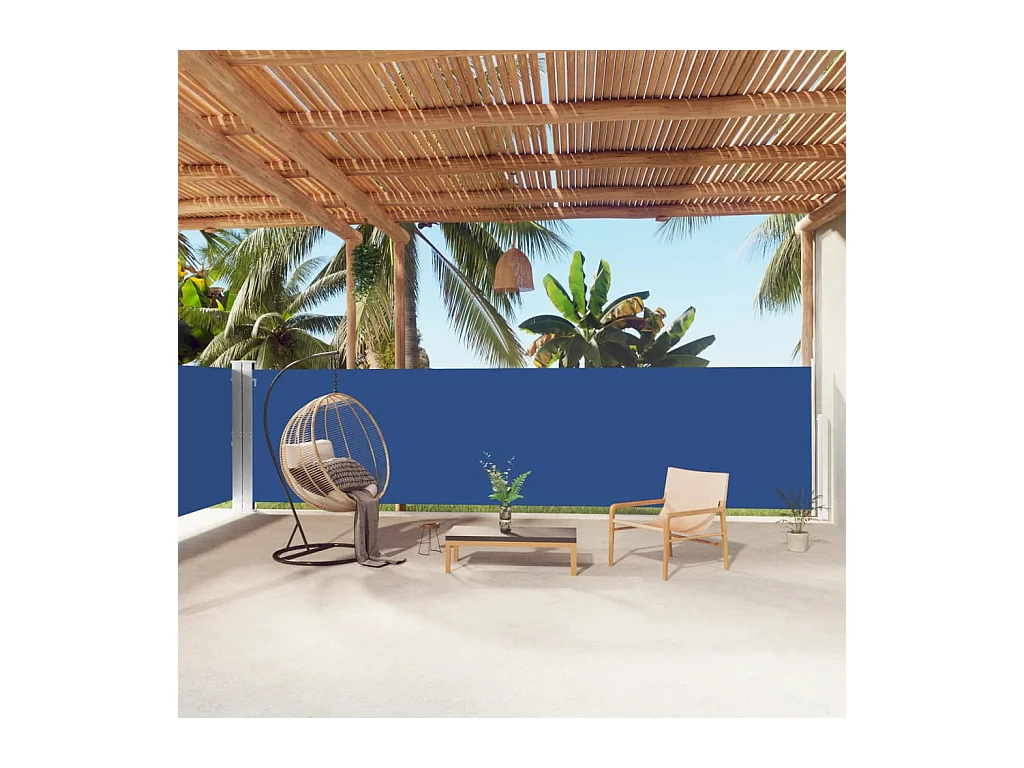 Auvent latéral rétractable Bleu 160x1000 cm