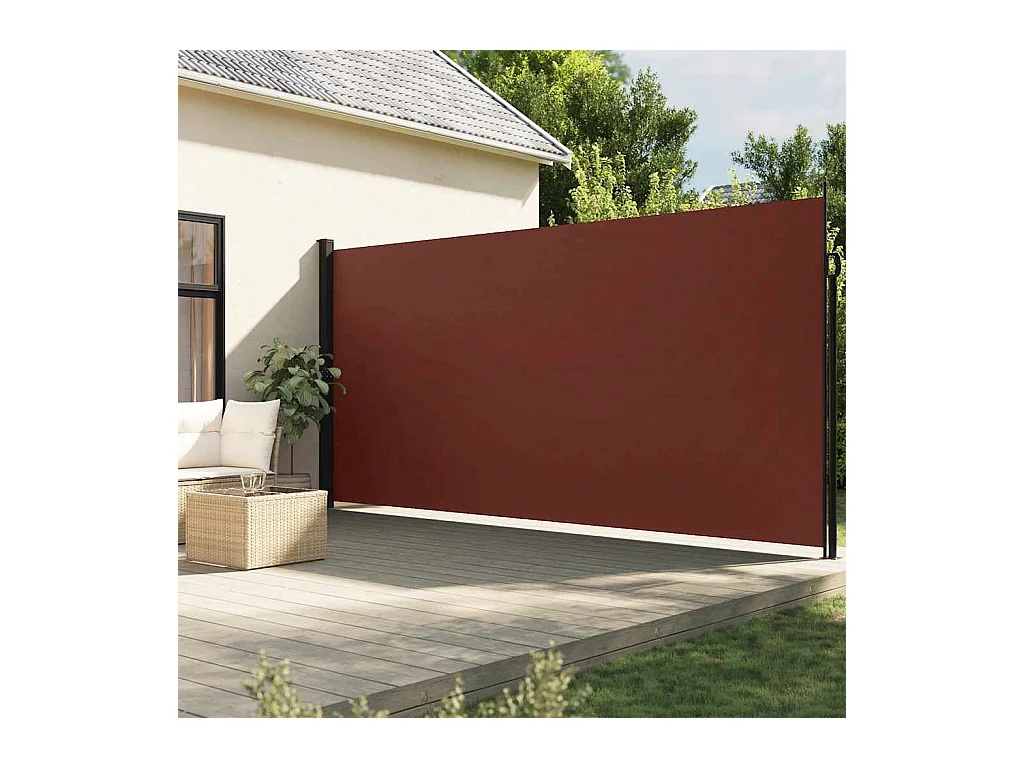 Auvent latéral rétractable marron 220x500 cm
