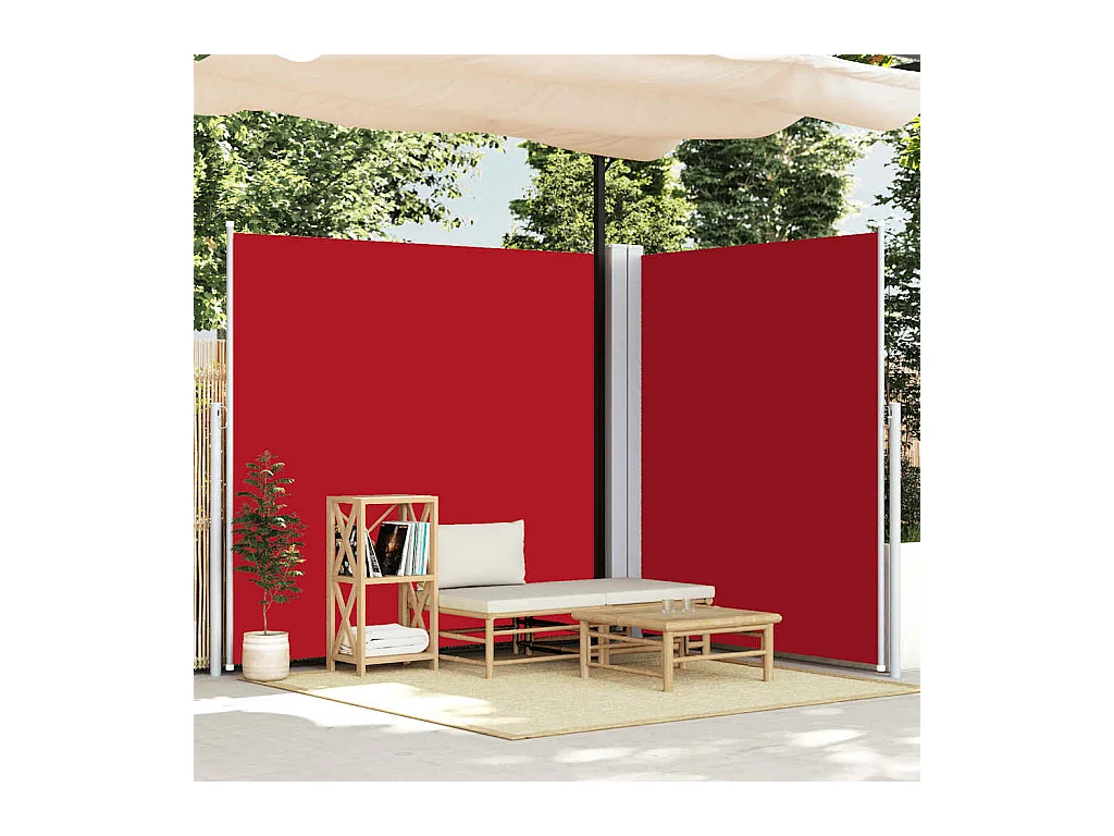 Toldo lateral retráctil Rojo 220x600 cm