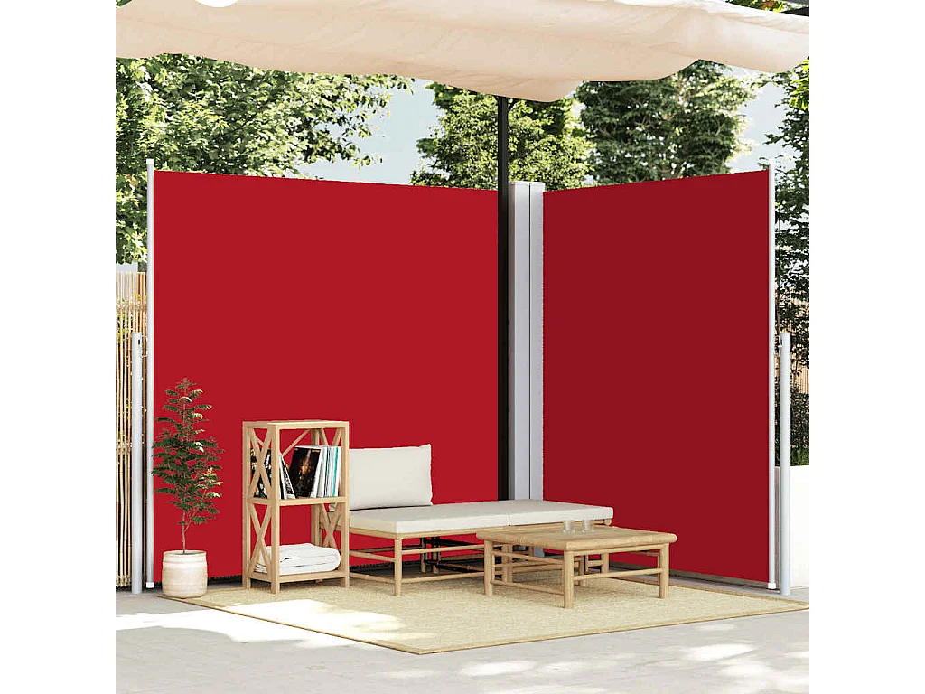 Auvent latéral rétractable Rouge 220x600 cm