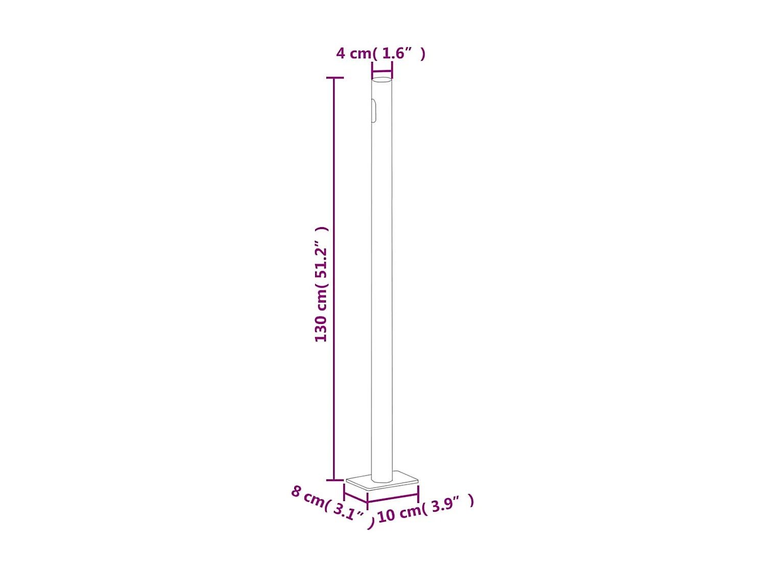 Auvent latéral rétractable Rouge 220x600 cm