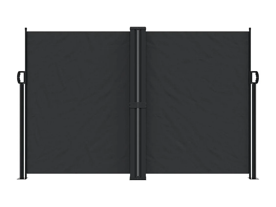 Auvent latéral rétractable noir 160x600 cm