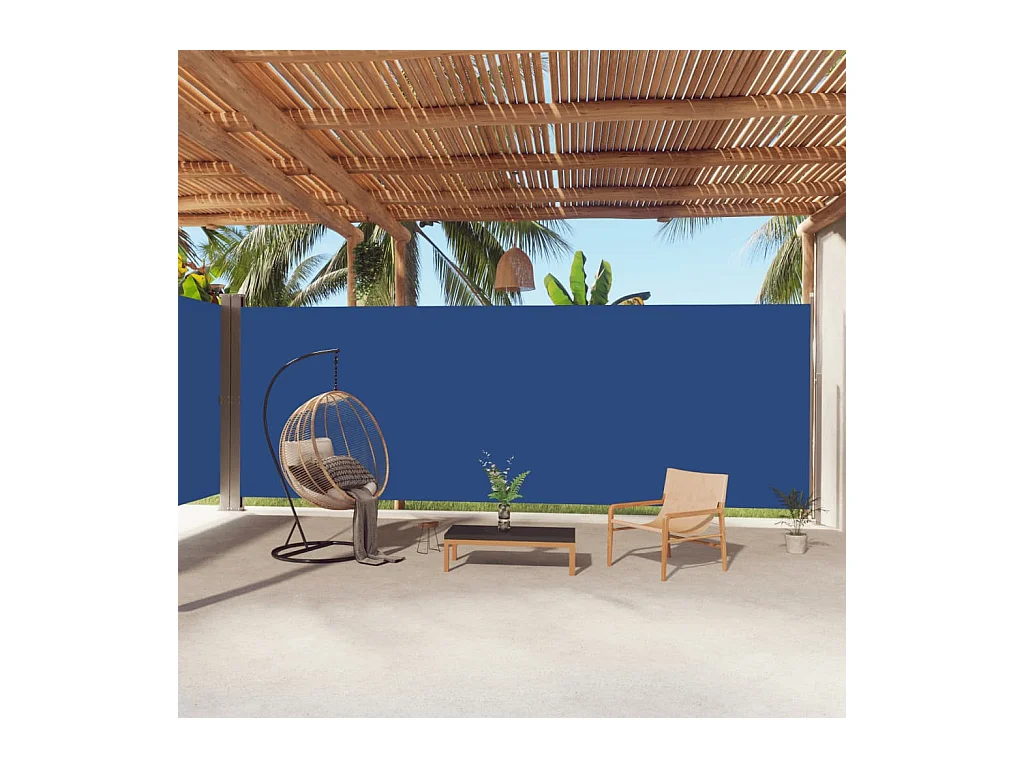 Auvent latéral rétractable Bleu 220x1000 cm