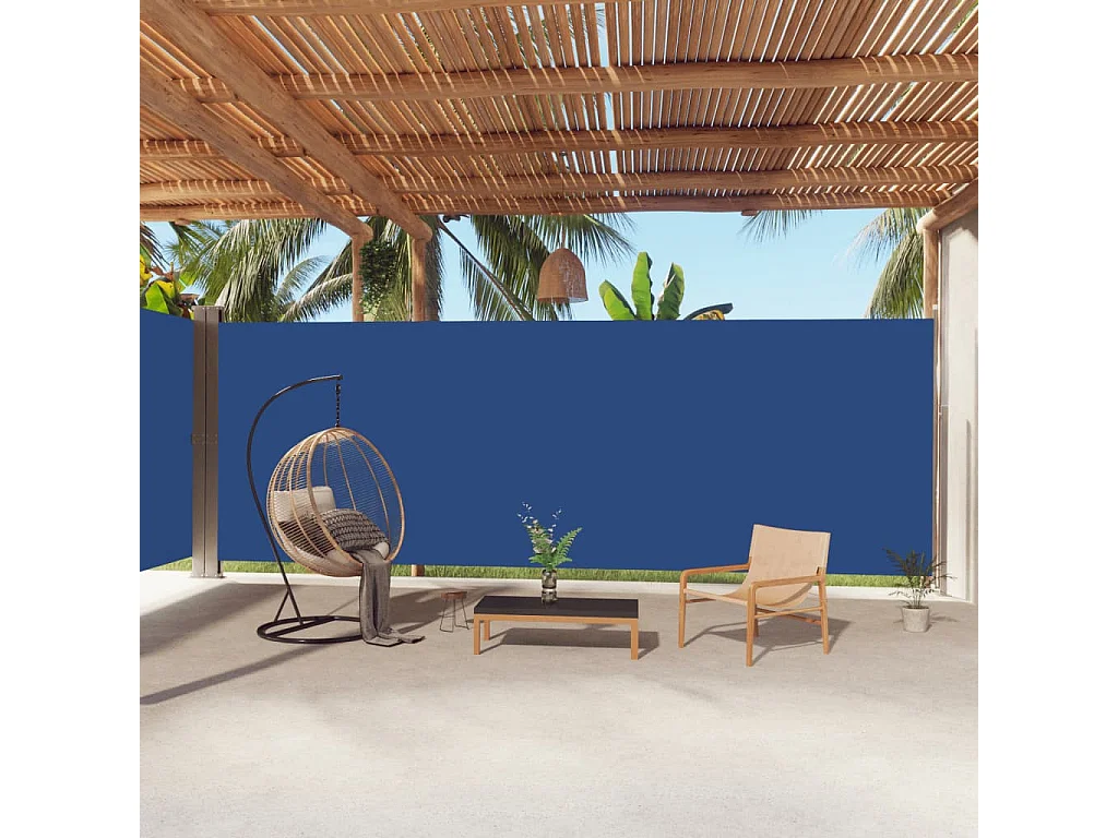 Auvent latéral rétractable Bleu 220x1000 cm