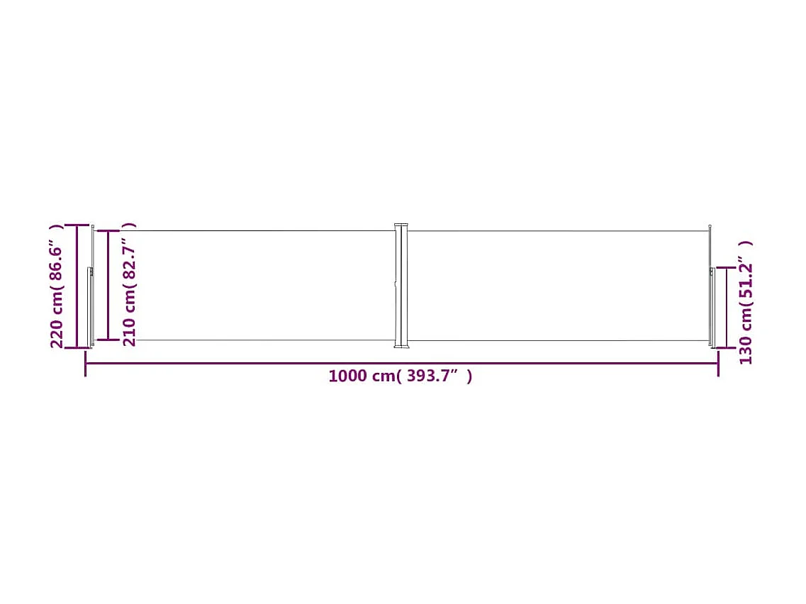 Auvent latéral rétractable Bleu 220x1000 cm