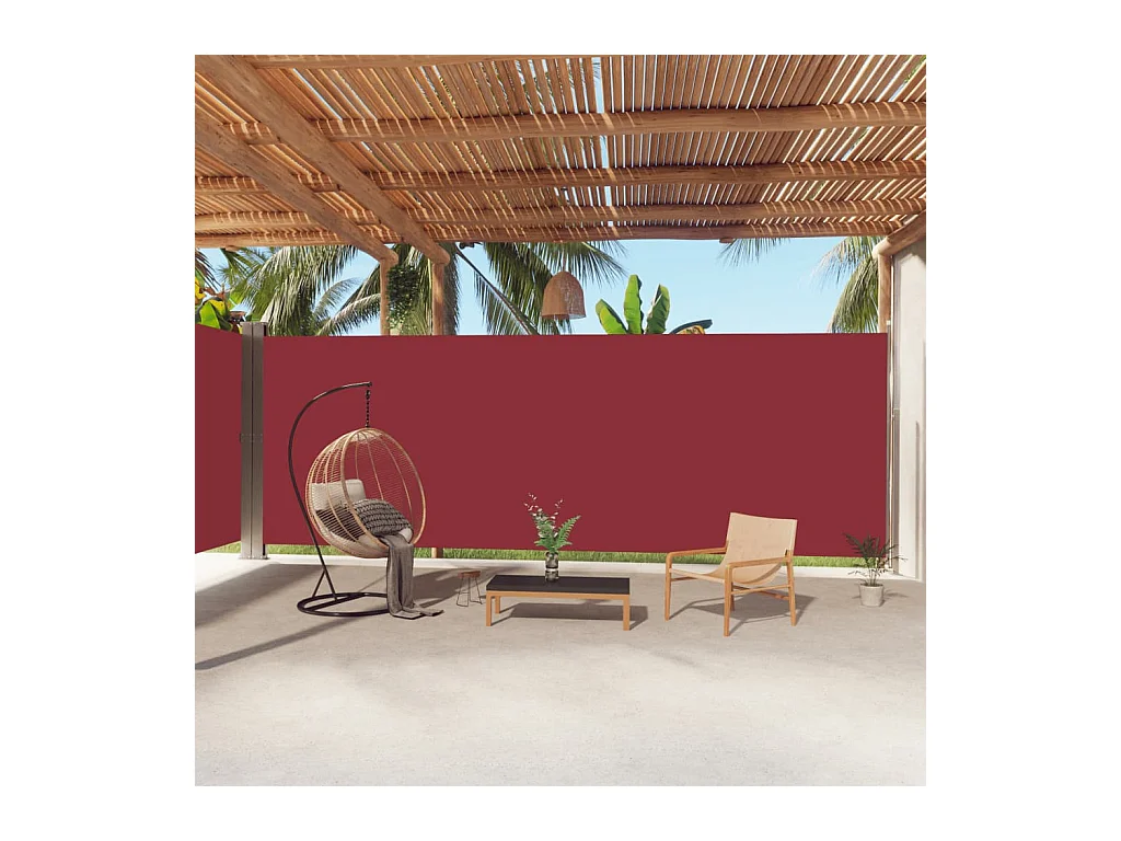 Auvent latéral rétractable Rouge 220x1000 cm