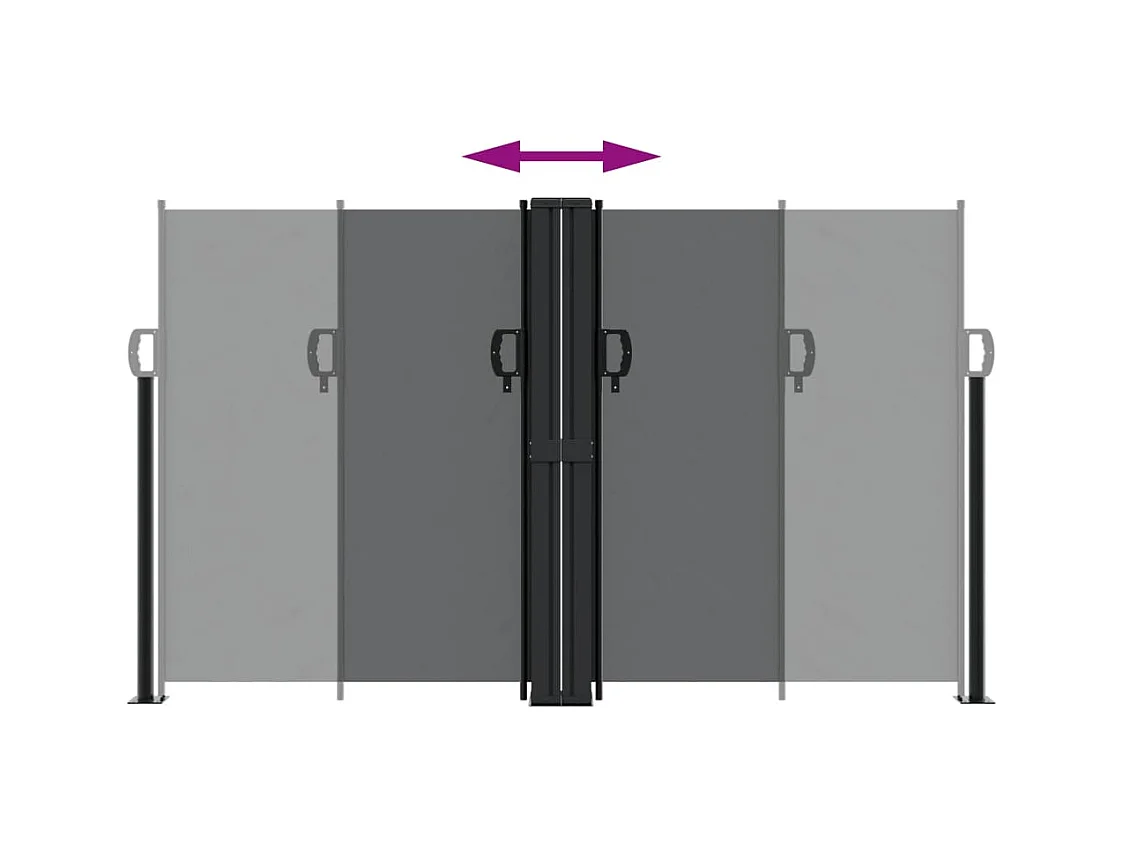 Auvent latéral rétractable noir 140x1000 cm