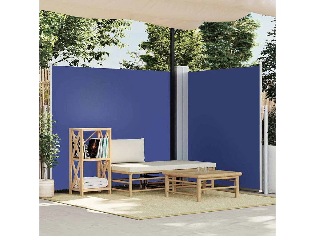 Toldo lateral retráctil Azul 180x600 cm