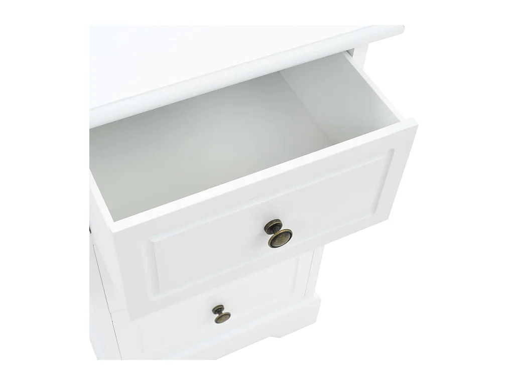 Table de chevet MDF et bois de pin 35x32x59 cm