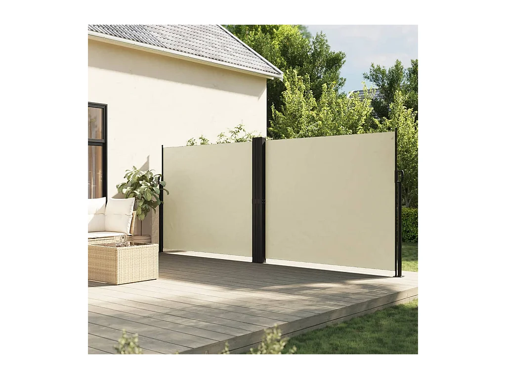 Toldo lateral retráctil crema 160x1200 cm