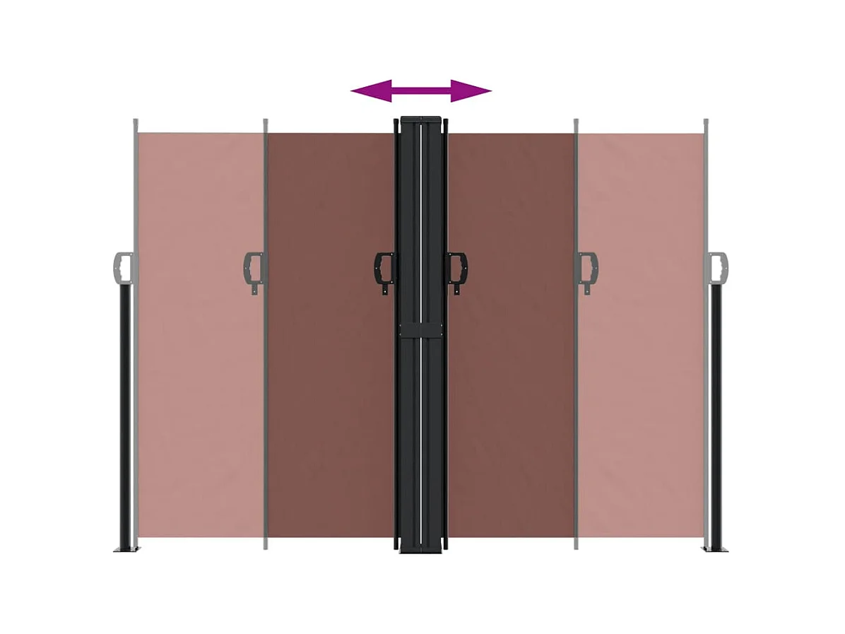 Auvent latéral rétractable marron 180x600 cm