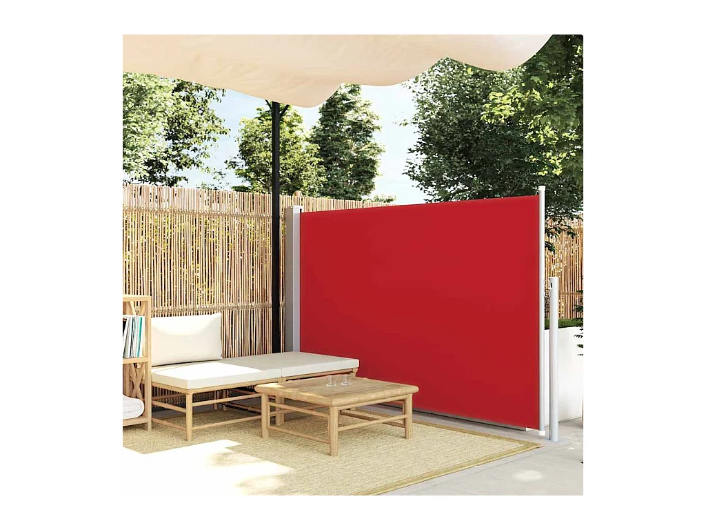 Auvent latéral rétractable 140 x 300 cm Rouge