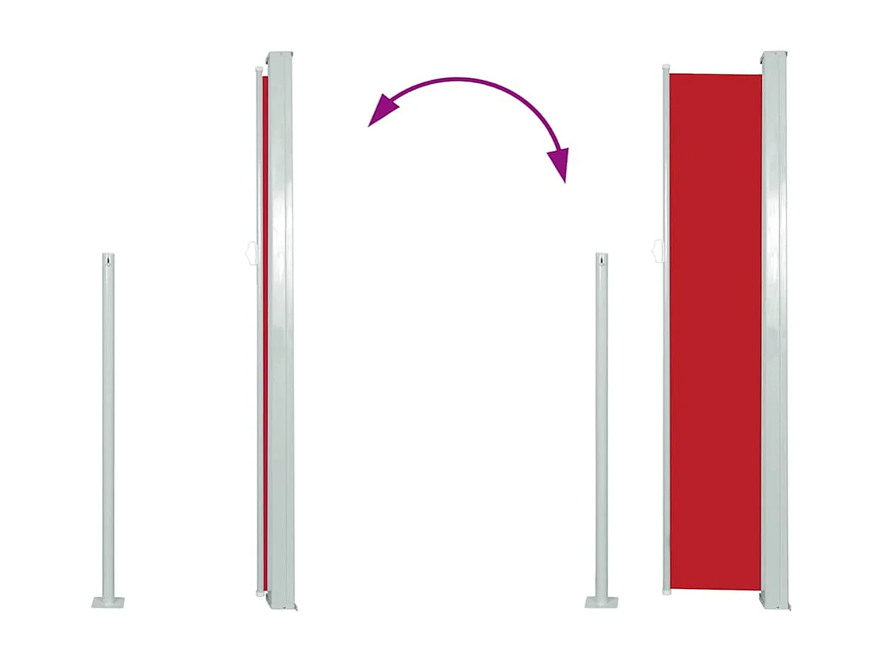 Auvent latéral rétractable 140 x 300 cm Rouge