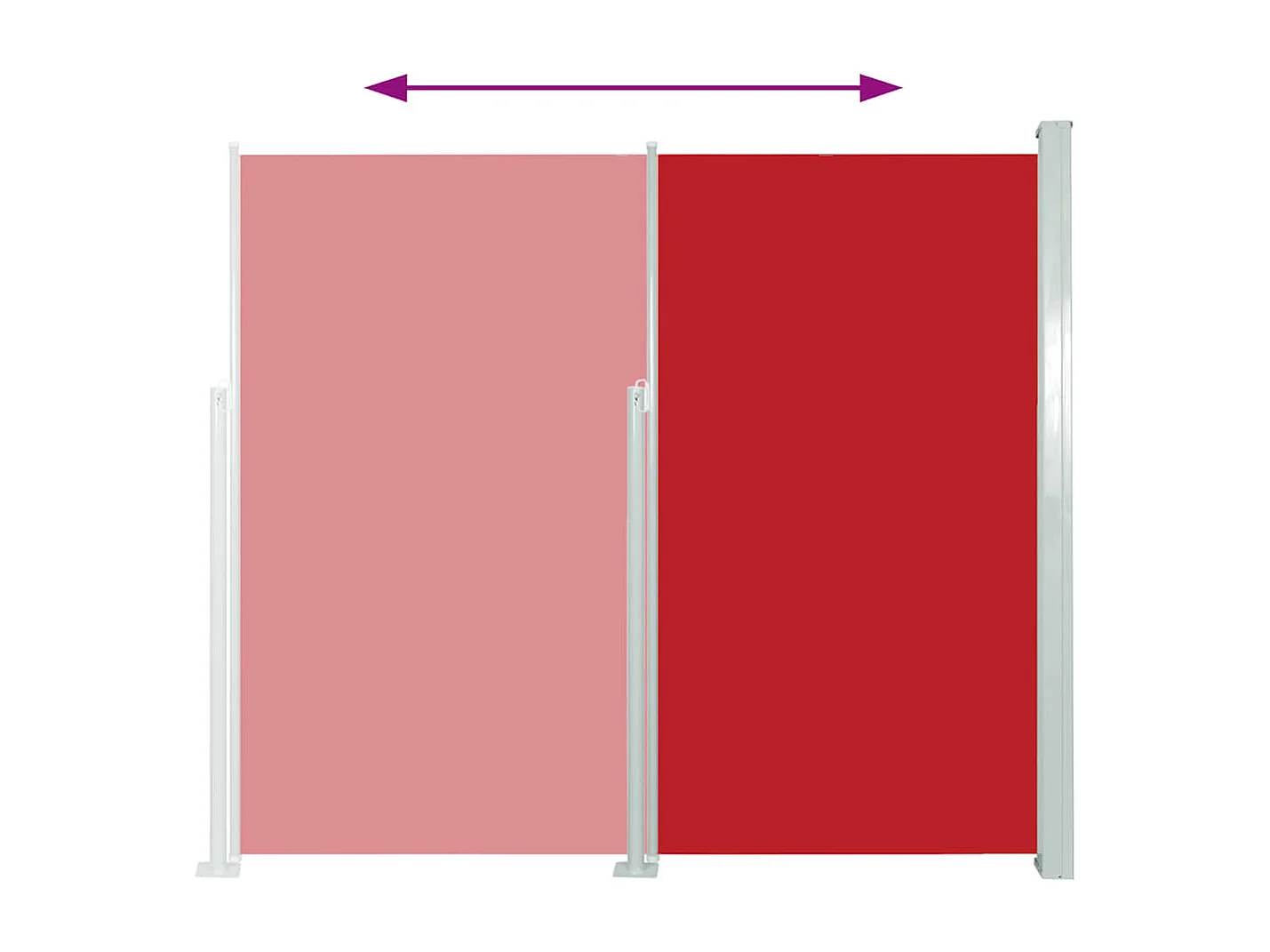 Auvent latéral rétractable 140 x 300 cm Rouge