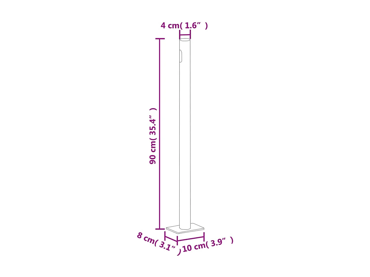 Auvent latéral rétractable 140 x 300 cm Rouge