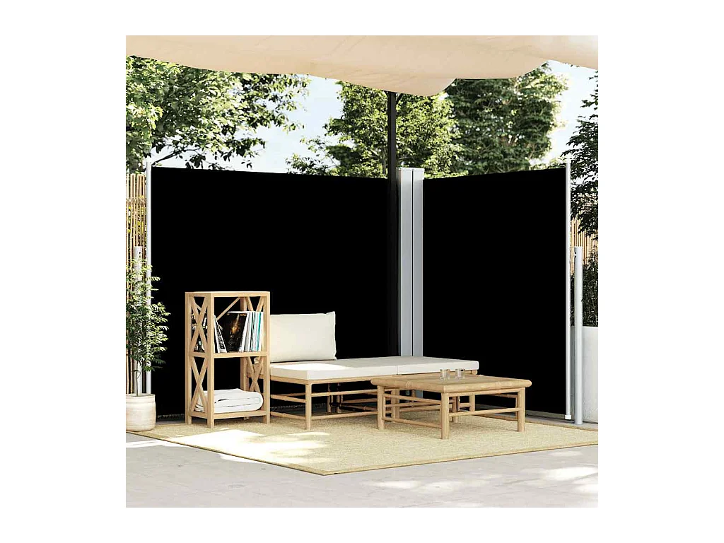 Auvent latéral rétractable Noir 180x600 cm
