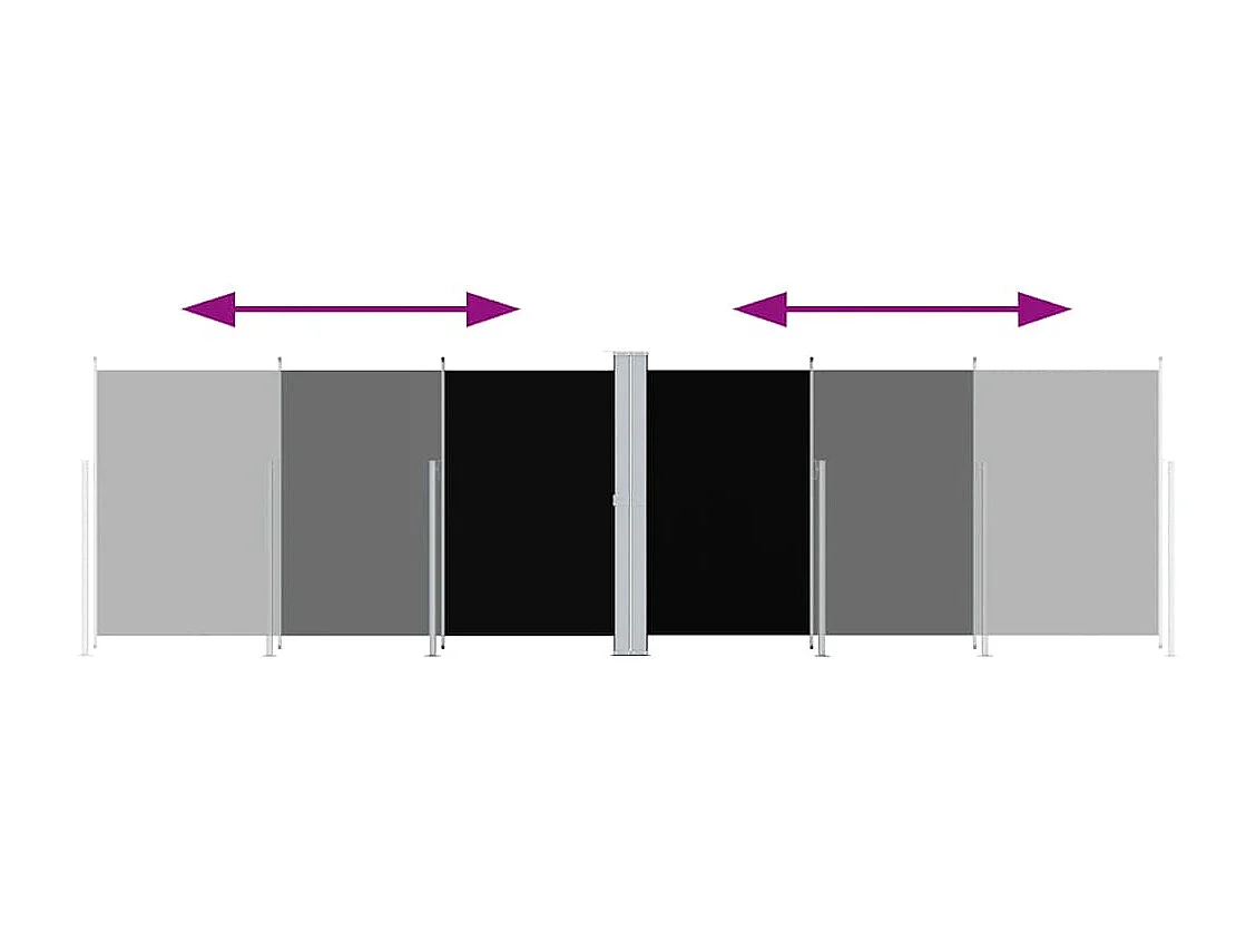 Auvent latéral rétractable Noir 180x600 cm