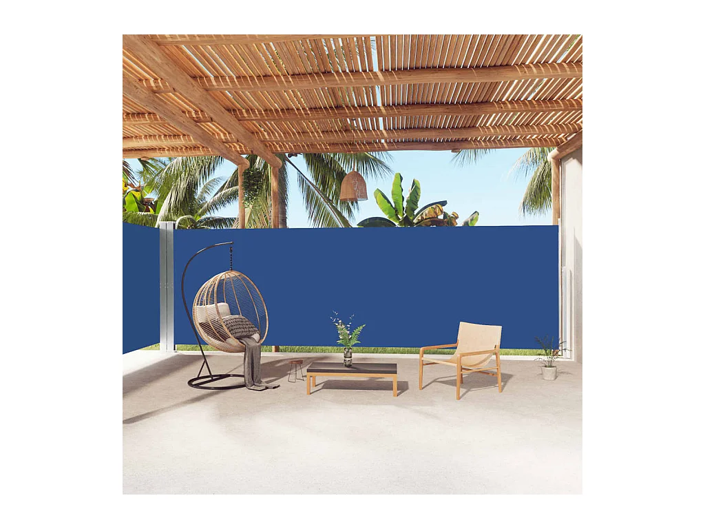 Auvent latéral rétractable Bleu 200x1000 cm