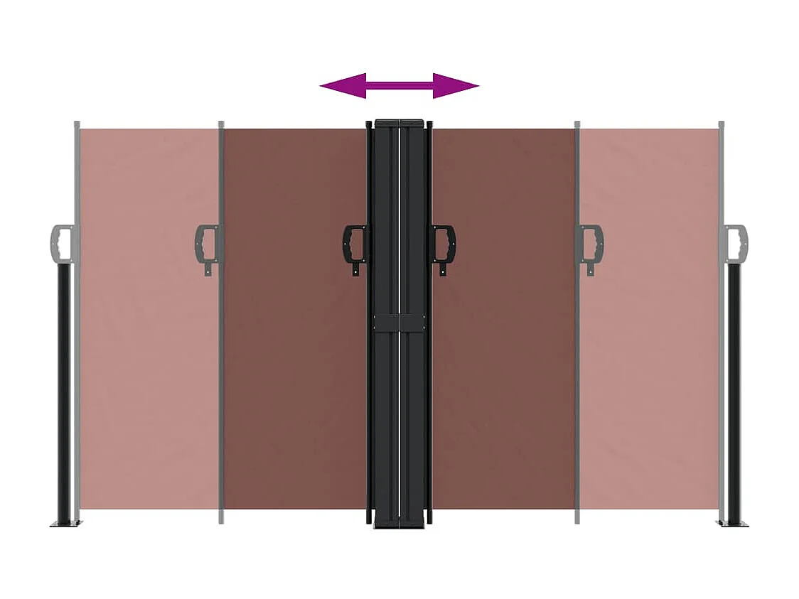 Tenda da sole laterale retrattile marrone 140x600 cm