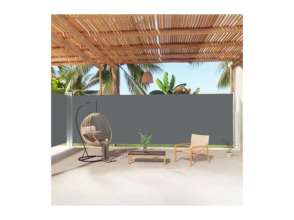Auvent latéral rétractable Anthracite 200x1000 cm