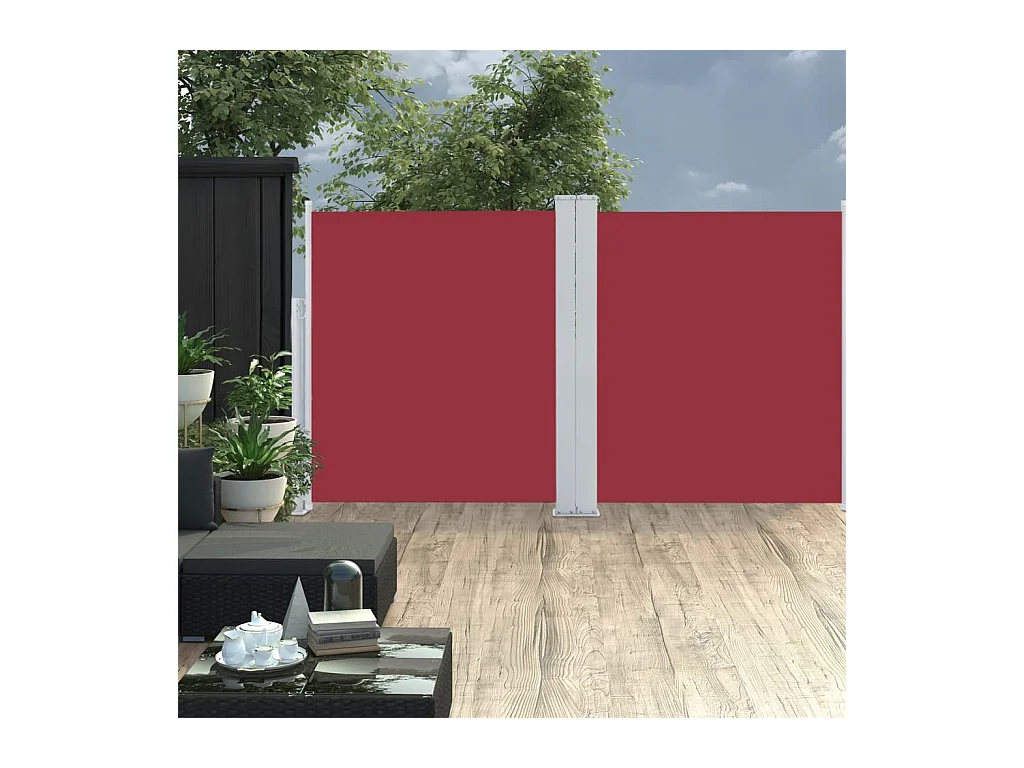 Auvent latéral rétractable Rouge 140 x 600 cm