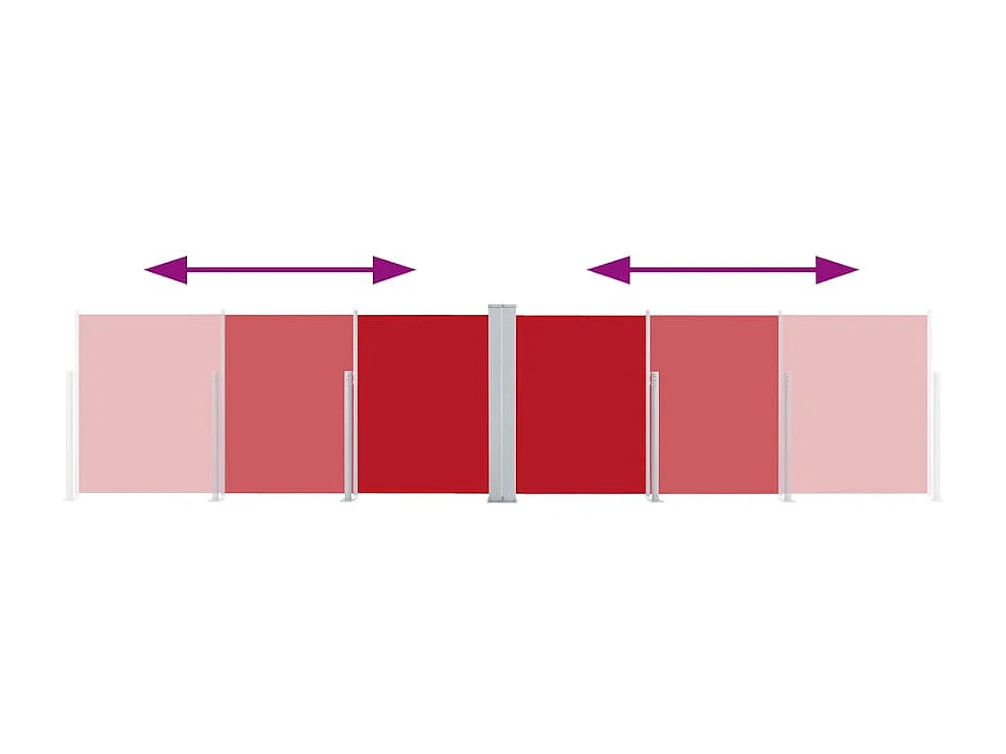 Auvent latéral rétractable Rouge 140 x 600 cm