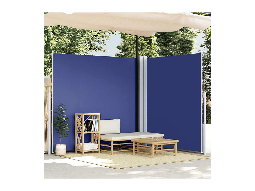 Auvent latéral rétractable Bleu 200x600 cm