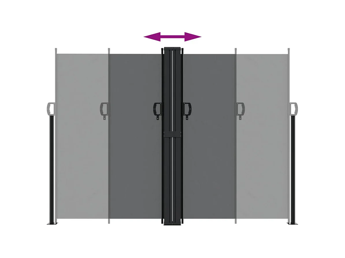 Tenda da sole laterale retrattile nera 180x1200 cm