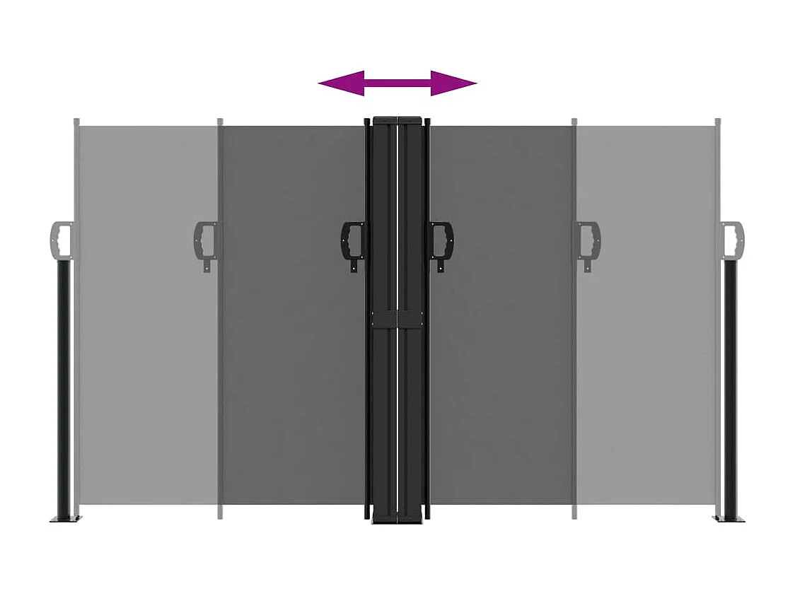 Auvent latéral rétractable anthracite 140x1200 cm