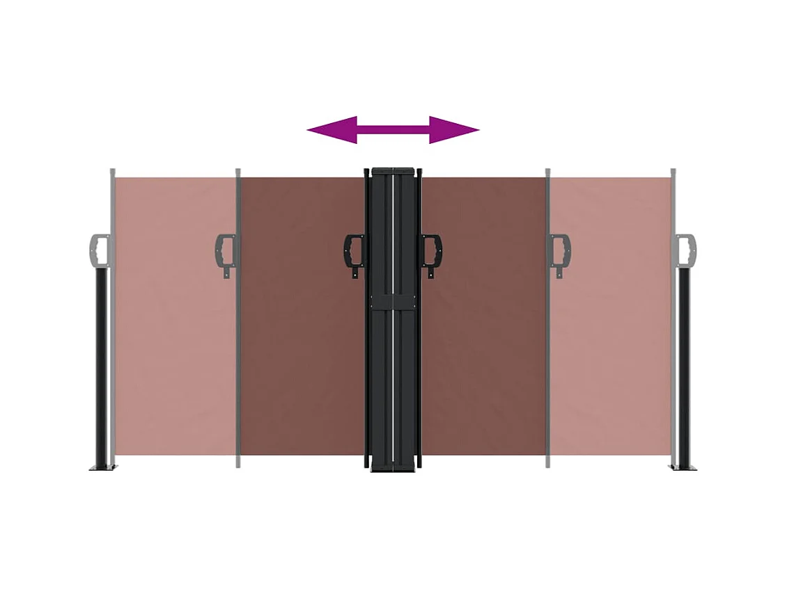 Tenda da sole laterale retrattile marrone 120x600 cm