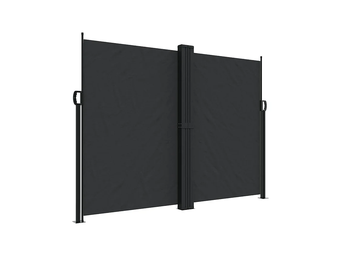 Auvent latéral rétractable noir 180x600 cm