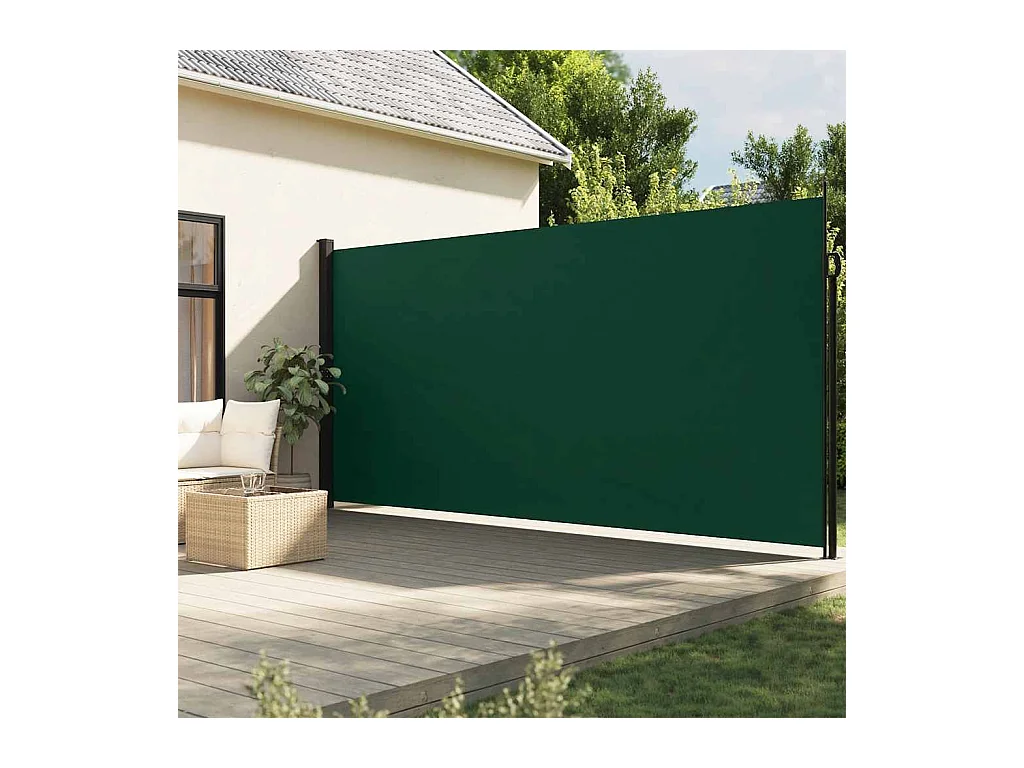 Donkergroene uitschuifbare zijluifel 200x300 cm
