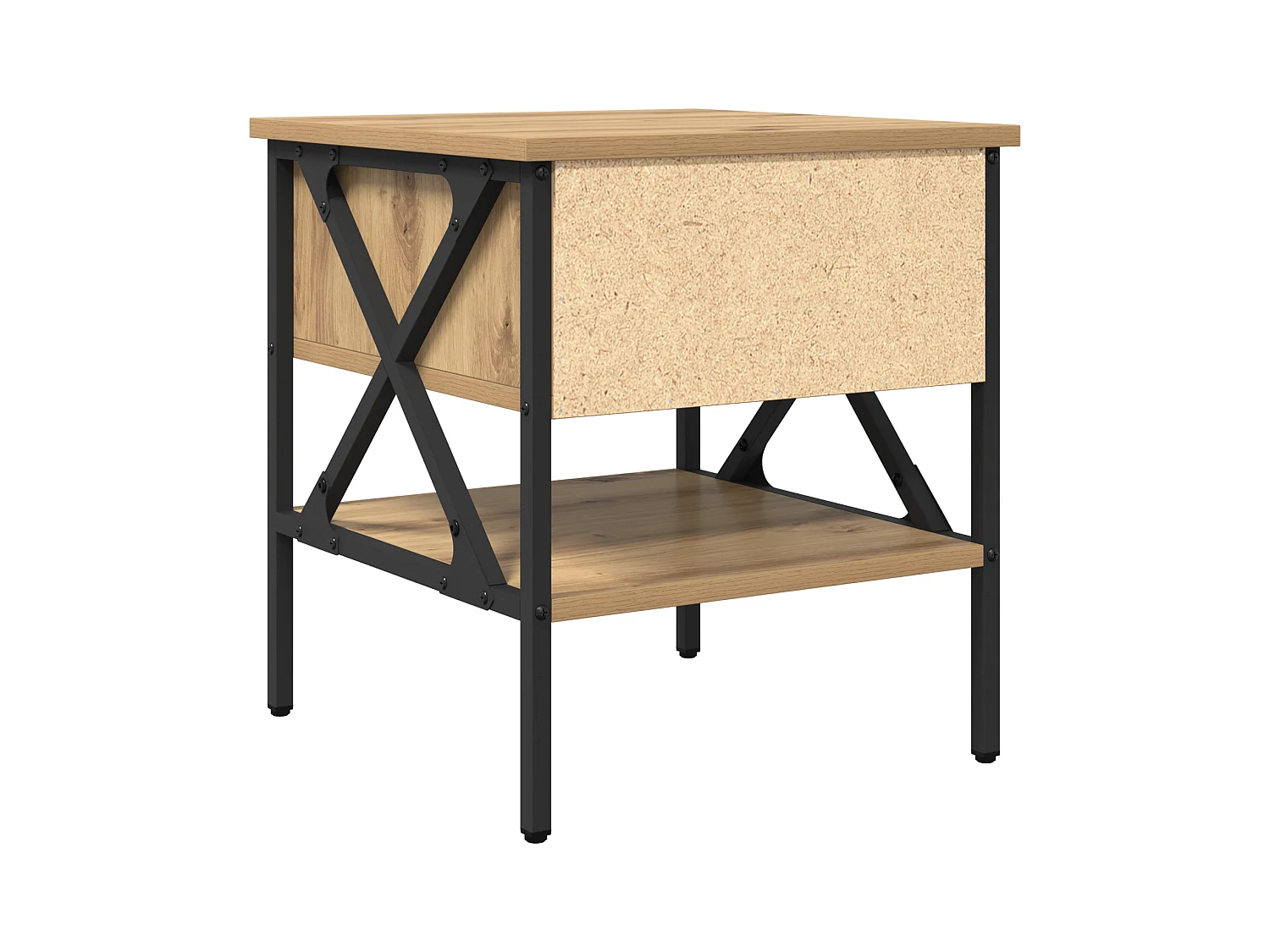 Table de chevet en chêne 40x42x45 cm en bois d'ingénierie