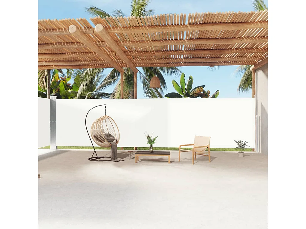 Uitschuifbaar zijluifel Crème 200x1200 cm