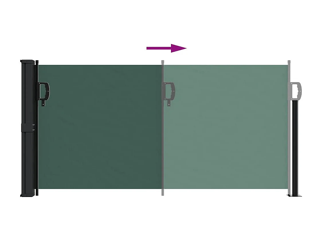 Toldo lateral retráctil verde oscuro 100x300 cm