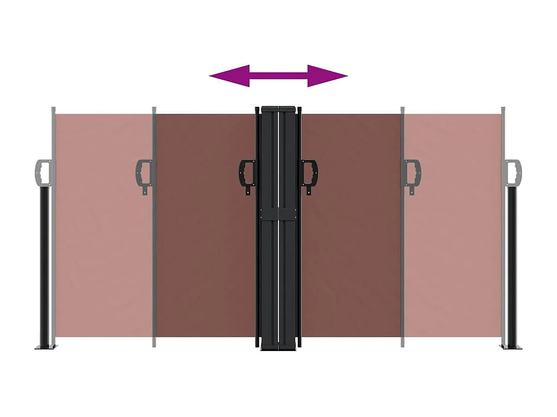 Toldo lateral retráctil marrón 120x1200 cm