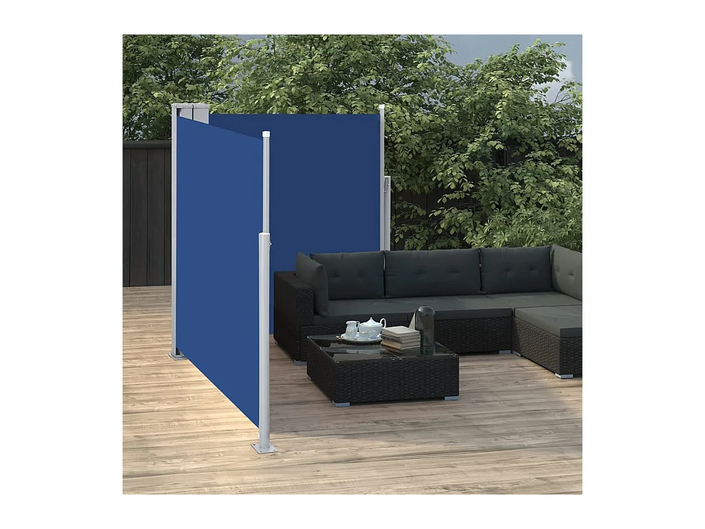 Auvent latéral rétractable Bleu 160x600 cm