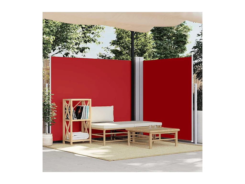 Auvent latéral rétractable Rouge 160 x 600 cm