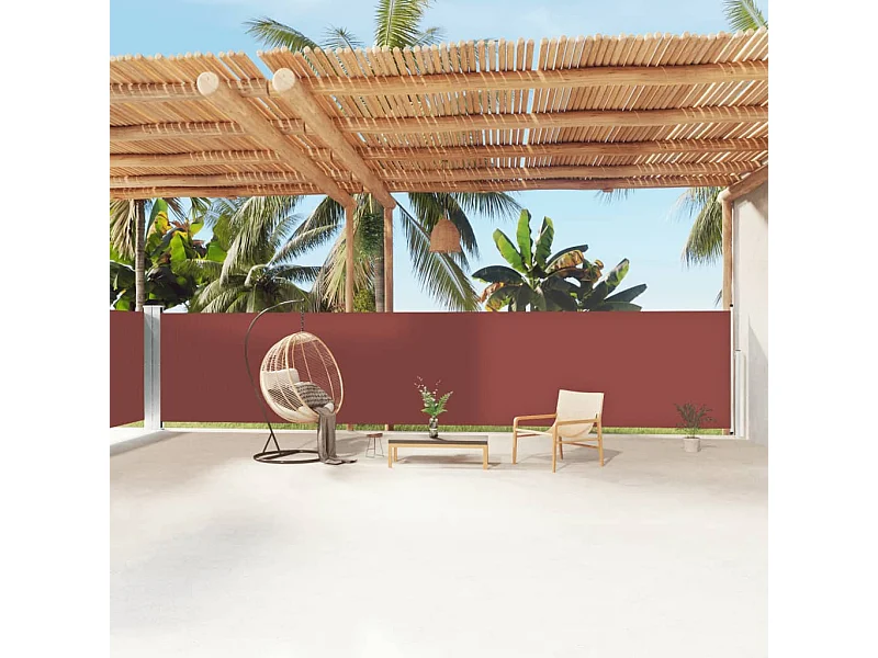 Auvent latéral rétractable Marron 160x1200 cm