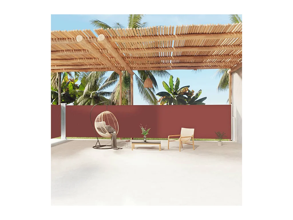 Auvent latéral rétractable Marron 160x1200 cm