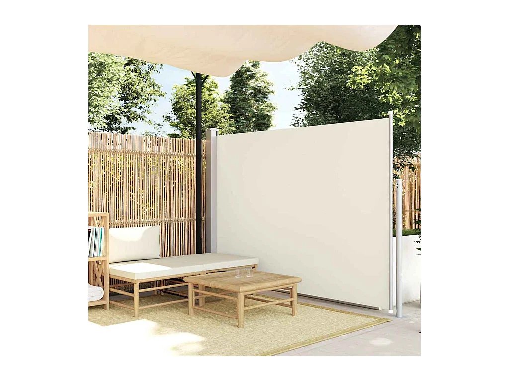 Auvent latéral rétractable 140 x 300 cm Blanc cassé