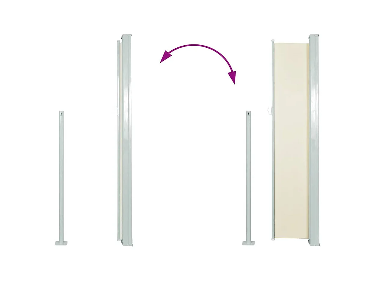 Auvent latéral rétractable 140 x 300 cm Blanc cassé