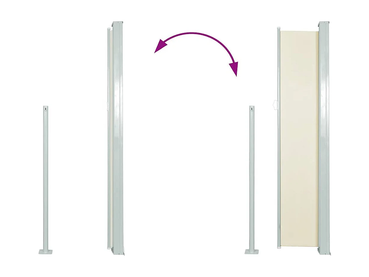 Auvent latéral rétractable 140 x 300 cm Blanc cassé