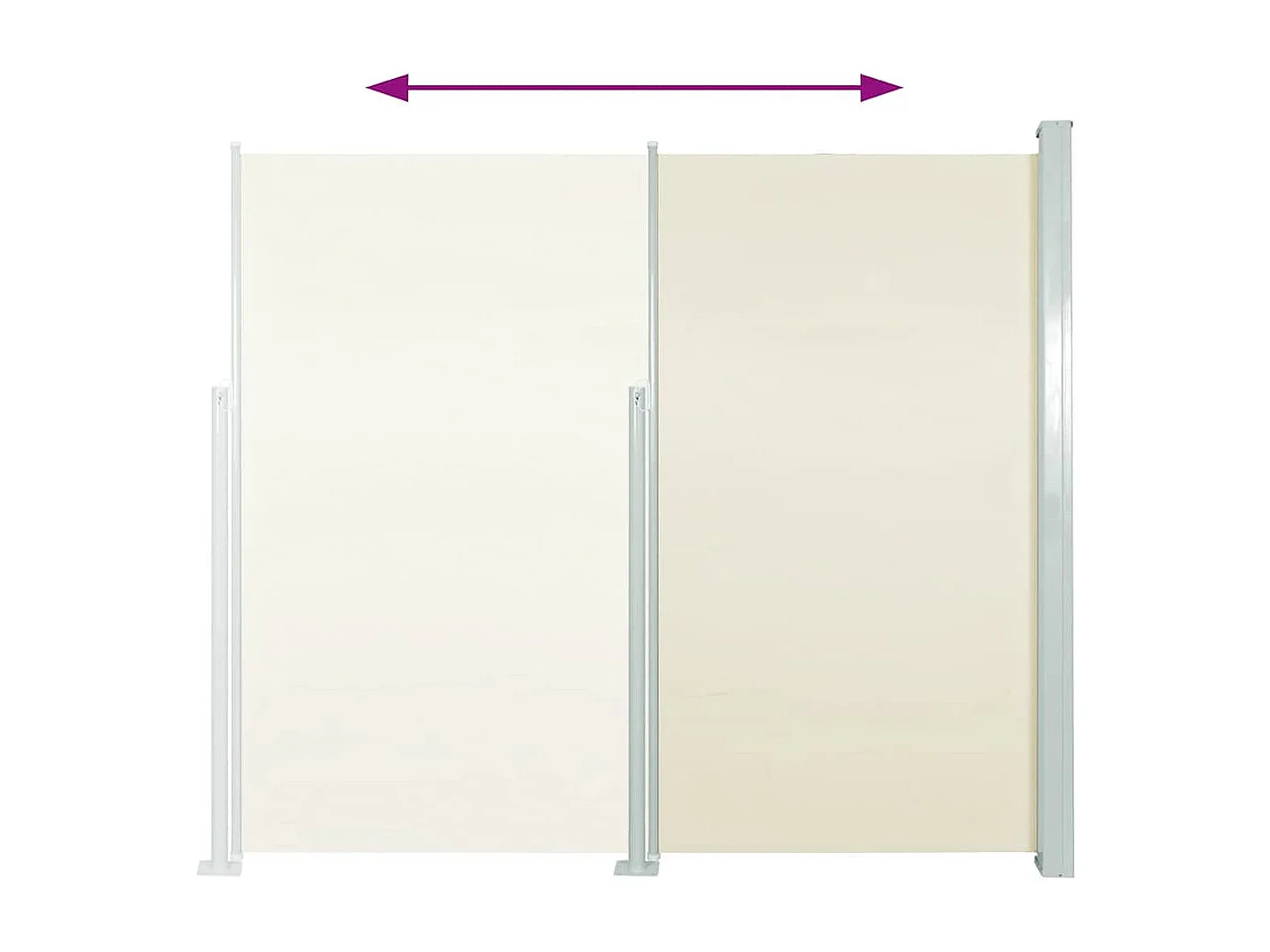 Auvent latéral rétractable 140 x 300 cm Blanc cassé