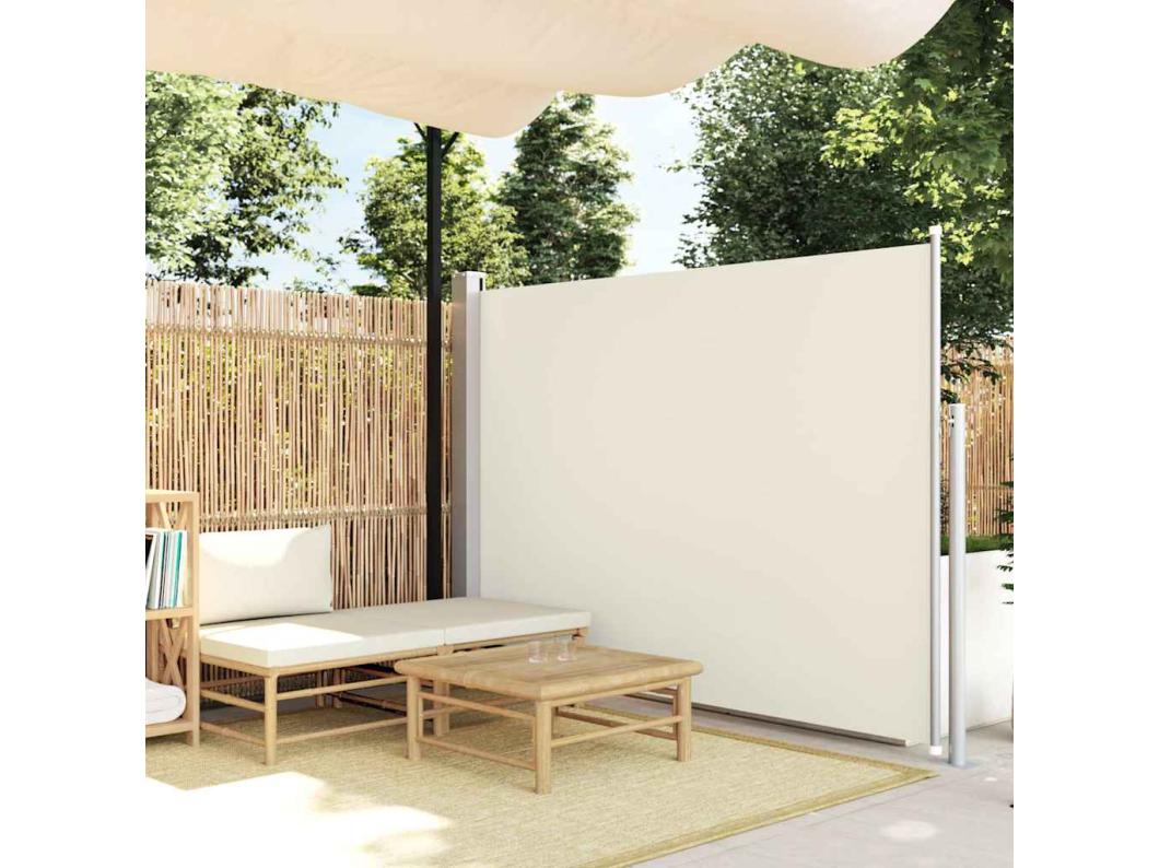 Toldo lateral retráctil 140 x 300 cm color blanco roto