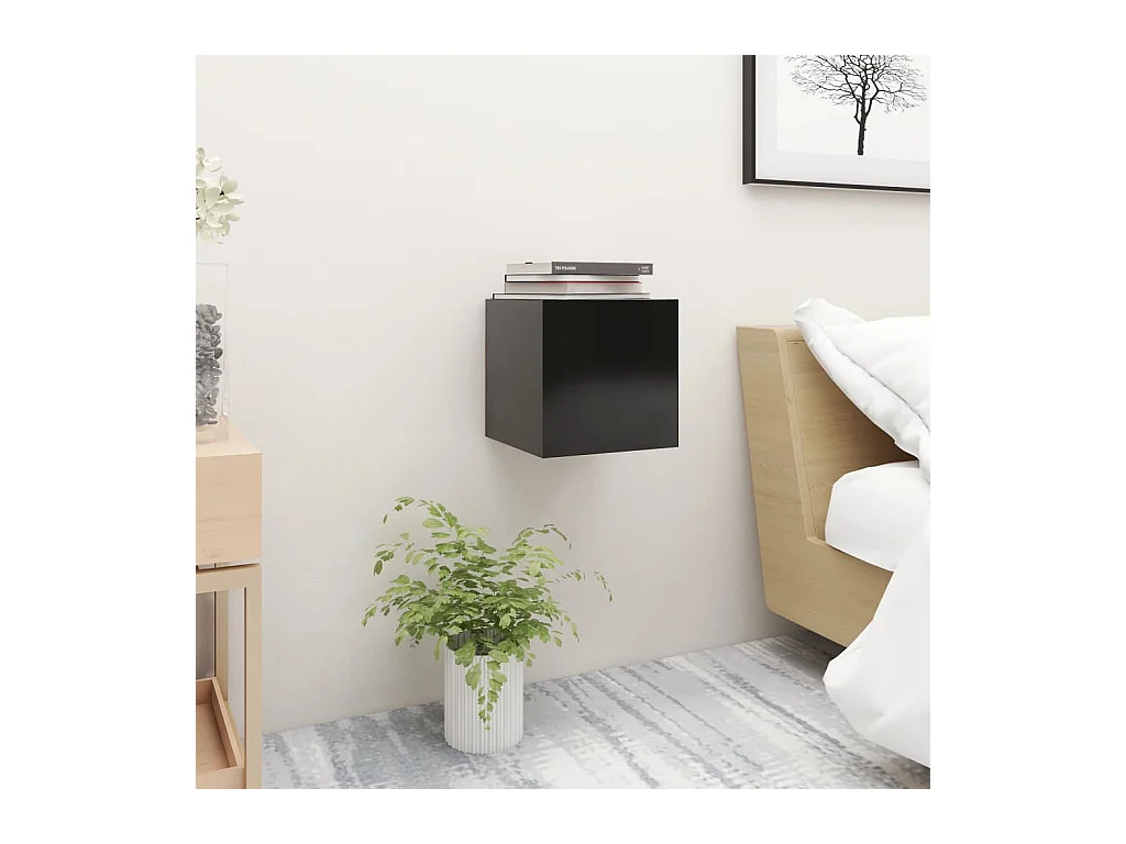 Comodino Nero 30,5x30x30 cm Legno ingegnerizzato